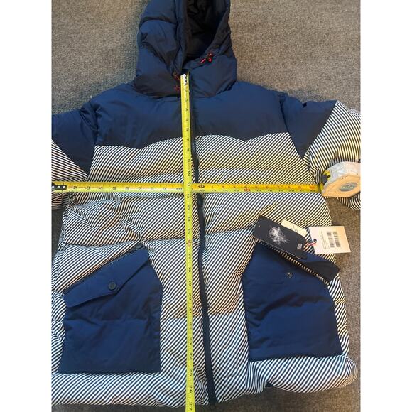 NWT Perfect Moment Womens Navy Pirtuk Striped Quilted Down Ski Jacket SZ XL New - Picture 10 of 13